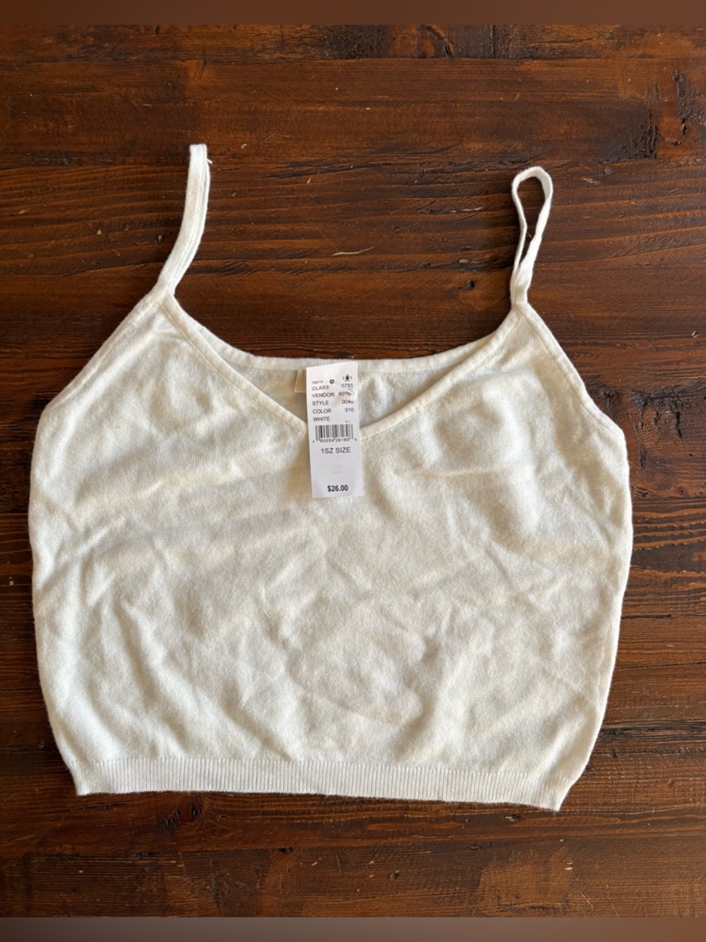 Brandy Melville John Galt white knit cropped tank